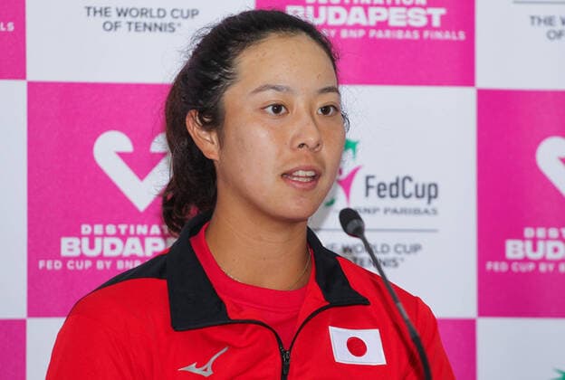 February 8, 2020, Cartagena, MURCIA, SPAIN: CARTAGENA, SPAIN - FEBRUARY 8: Ena Shibahara of Japan in press conference, PK, Pressekonferenz during Fed Cup tennis played between Spain and Japan at La Manga Club on February 8, 2020 in Cartagena, Murcia, Spain. Tennis: Fed Cup - Spain v Japan, day 2 - ZUMAa181 20200208_zaa_a181_041 Copyright: xAFP7x