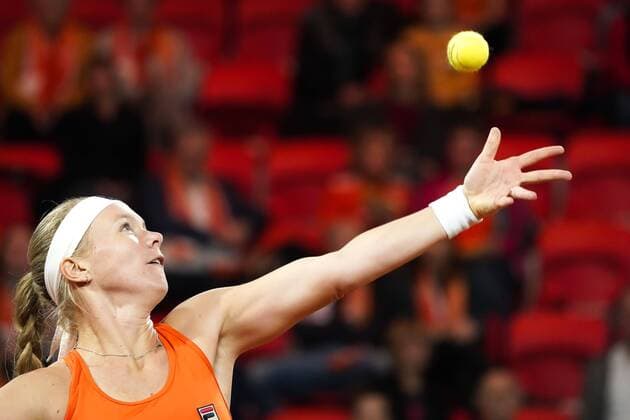 08-02-2020 TENNIS: FED CUP: NEDERLAND-WIT RUSLAND: DEN HAAG Kiki Bertens NED during Fed Cup Netherlands- Belarus on February, 8 2020 in Den Haag Netherlands. Photo by SCS Sander Chamid Fed cup Netherlands-Belarus xVIxANPxSportx xSoenarxChamidxsportfotografiexIVx 405942682