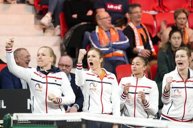 Sport Bilder des Tages 08-02-2020 TENNIS: FED CUP: NEDERLAND-WIT RUSLAND: DEN HAAG Team Netherlands during Fed Cup Netherlands- Belarus on February, 8 2020 in Den Haag Netherlands. Photo by SCS Sander Chamid Fed cup Netherlands-Belarus xVIxANPxSportx xSoenarxChamidxsportfotografiexIVx 405943103