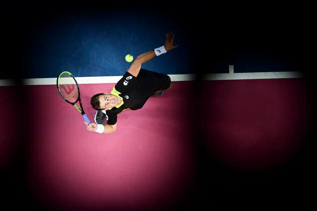 Sport Bilder des Tages Vasek Pospisil (Can) TENNIS : Open Sud de France 2020 - Montpellier - 08 02 2020 JBAutissier Panoramic 