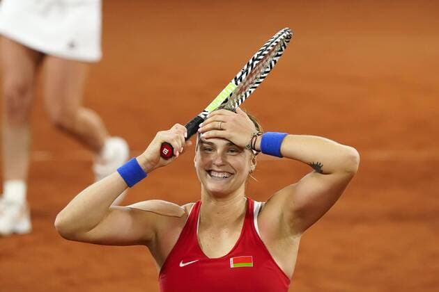 08-02-2020 TENNIS: FED CUP: NEDERLAND-WIT RUSLAND: DEN HAAG Aljaksandra Sasnovitsj and Aryna Sabalenka BLR win against Kiki Bertens and Demi Schuurs NED during Fed Cup Netherlands- Belarus on February, 8 2020 in Den Haag Netherlands. Photo by SCS Sander Chamid Fed cup Netherlands-Belarus xVIxANPxSportx xSoenarxChamidxsportfotografiexIVx 405957314