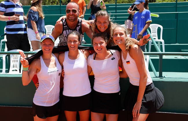 2020 Fed Cup Qualifier Florianopolis, Brazil BRAZIL vs GERMANY German Team Siegemund,Maria, Friedsam,Lottner