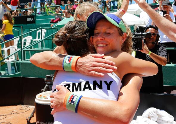 2020 Fed Cup Qualifier Florianopolis, Brazil BRAZIL vs GERMANY 3 Match Gabriela Ce , Brazil and Laura Siegmund , Germany Laura Siegmund , Germany