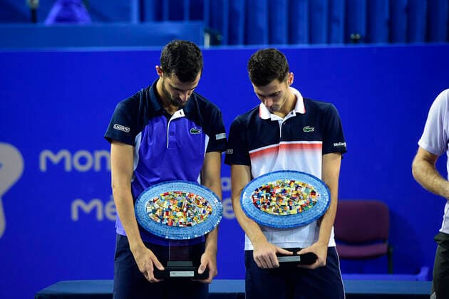 Nikola Cacis (Srb) Mate Pavic (Cro) TENNIS : Open Sud de France 2020 - Finale Double - Montpellier - 09 02 2020 JBAutissier Panoramic 