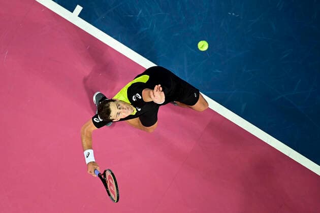 Vasek Pospisil (Can) TENNIS : Open Sud de France 2020 - Finale Simple - Montpellier - 09 02 2020 JBAutissier Panoramic 