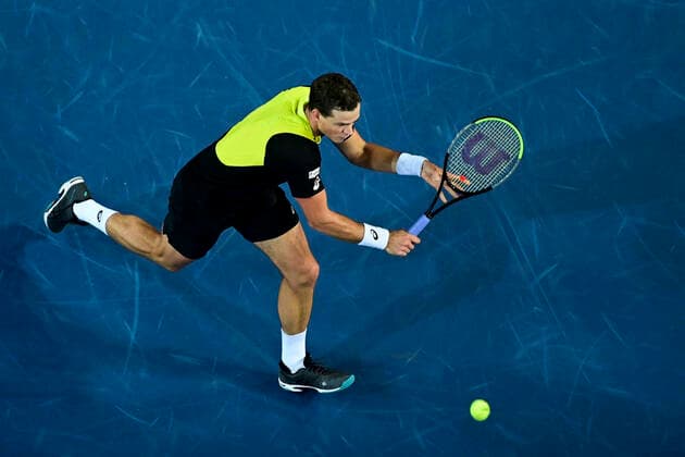 Vasek Pospisil (Can) TENNIS : Open Sud de France 2020 - Finale Simple - Montpellier - 09 02 2020 JBAutissier Panoramic 