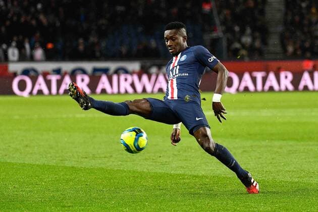PARIS, FRANCE - PSG OL 2020 IDRISSA GUEYE in action during the match of the 24th day of Ligue 1, between PSG and OL (Olympique Lyonnais) at Parc des Princes, February 09, 2020.  JulienxMattiax xLexPictorium LePictorium_0224124