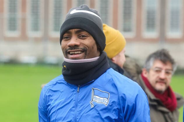 Salomon Kalou at Hertha BSC training on the Hans Braun sports field on 11 02 20 in Berlin Hertha BSC training after Klinsmanns retirement