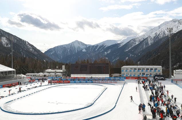 BIATHLON - IBU World Championships Antholz 2020 ANTHOLZ,ITALY,12.FEB.20 - BIATHLON - IBU World Championships 2020, preview. Image shows overview of the finish stadium. GEPAxpictures xAndreasxPranter