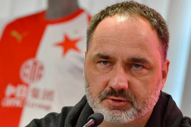 Hlavni trener Jindrich Trpisovsky vystoupil 13. unora 2020 v Praze na tiskove konferenci fotbalove Slavie Praha pred zacatkem jarni casti sezony. CTKPhotoP202002130653301 VIS 001
