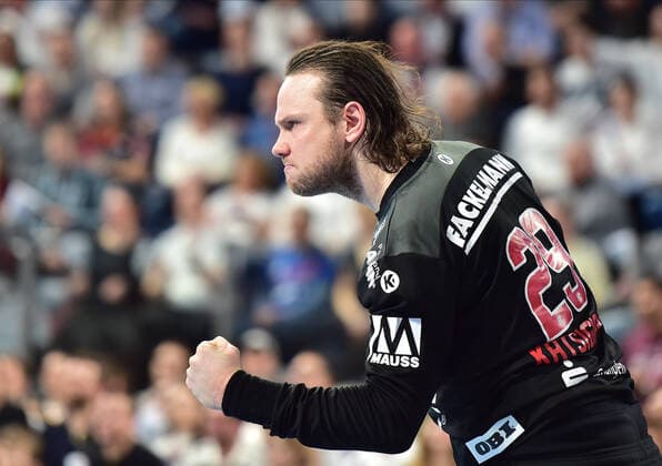 13 02 2020 Handball 1 Bundesliga LIQUI MOLY HBL Season 2019 2020 23 Matchday HC Erlangen Metropolitan Region Nuremberg HCE HBW Balingen Weilstetten OGo Nikolas Katsigiannis 29, HC Erlangen HCE Jubilation