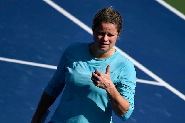 Belgian Kim Clijsters pictured during a training session ahead of the 2020 Dubai Tennis Championships, in Dubai, United Arab Emirates, Sunday 16 February 2020. YORICKxJANSENS  x2475019x