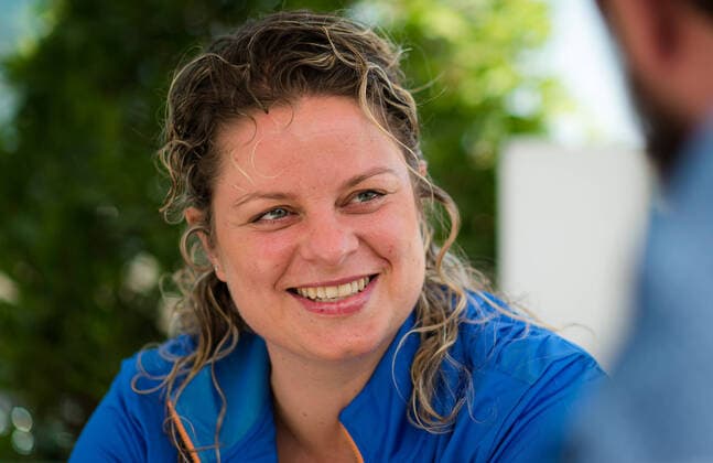 February 16, 2020, Dubai, UNITED ARAB EMIRATES: Kim Clijsters of Belgium talks to the media during All Access Hour at the 2020 Dubai Duty Free Tennis Championships WTA, Tennis Damen Premier tennis tournament. 2020 Dubai Duty Free Tennis Championships, Tennis, Dubai, Unied Arab Emirates, Feb 16 - ZUMAa181 20200216_zaa_a181_086 Copyright: xAFP7x
