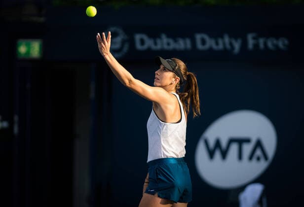 February 16, 2020, Dubai, UNITED ARAB EMIRATES: Belinda Bencic of Switzerland during practice at the 2020 Dubai Duty Free Tennis Championships WTA, Tennis Damen Premier tennis tournament. 2020 Dubai Duty Free Tennis Championships, Tennis, Dubai, Unied Arab Emirates, Feb 16 - ZUMAa181 20200216_zaa_a181_169 Copyright: xAFP7x