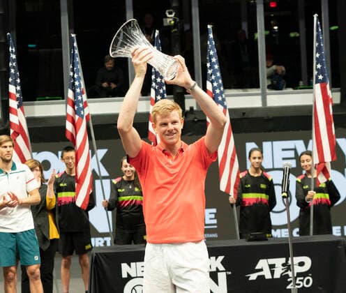 New York Open 2020 final ATP, Tennis Herren 250 Kyle Edmund of Great Britain poses after winning final against Andreas Seppi of Italy at ATP 250 New York Open 2020 tennis tournament at Nassau Coliseum Hempstead New York United States Copyright: LevxRadin