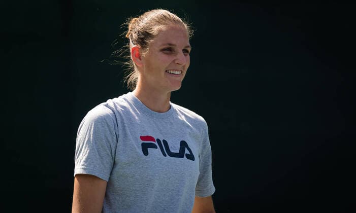 February 17, 2020, Dubai, UNITED ARAB EMIRATES: Karolina Pliskova of the Czech Republic during practice at the 2020 Dubai Duty Free Tennis Championships WTA, Tennis Damen Premier tennis tournament. 2020 Dubai Duty Free Tennis Championships, Tennis, Dubai, Unied Arab Emirates, Feb 17 - ZUMAa181 20200217_zaa_a181_011 Copyright: xAFP7x