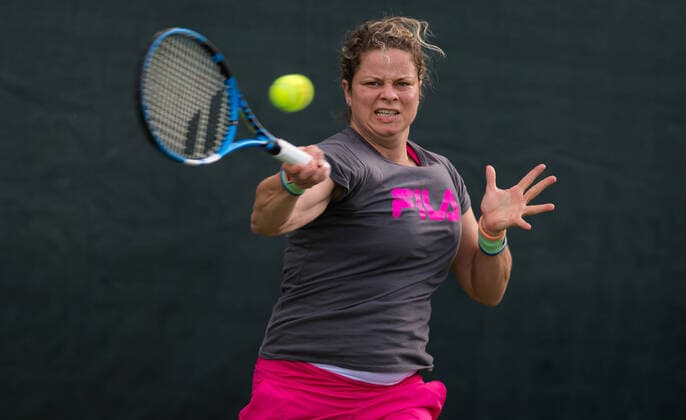 February 17, 2020, Dubai, UNITED ARAB EMIRATES: Kim Clijsters of Belgium during the final practice ahead of her comeback match at the 2020 Dubai Duty Free Tennis Championships WTA, Tennis Damen Premier tennis tournament. 2020 Dubai Duty Free Tennis Championships, Tennis, Dubai, Unied Arab Emirates, Feb 17 - ZUMAa181 20200217_zaa_a181_066 Copyright: xAFP7x