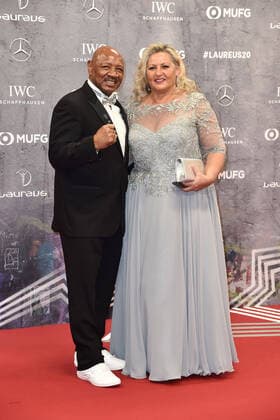Marvelous Marvin Hagler und seine Ehefrau Kay Guarrera bei den Laureus World Sports Awards am 17.02.2020 in Berlin Laureus World Sports Awards 2020 in Berlin *** Marvelous Marvin Hagler and his wife Kay Guarrera at the Laureus World Sports Awards on 17 02 2020 in Berlin Laureus World Sports Awards 2020 in Berlin 
