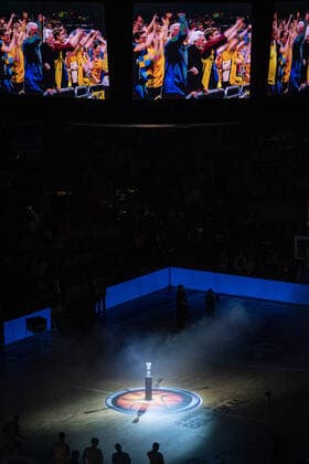 Basketball Berlin 16 02 2020 Season 2019 2020 MagentaSport BBL Cup Final 2020 Alba Berlin EWE Baskets Oldenburg Team Presentation Mercedes Benz Arena Sports Facility
