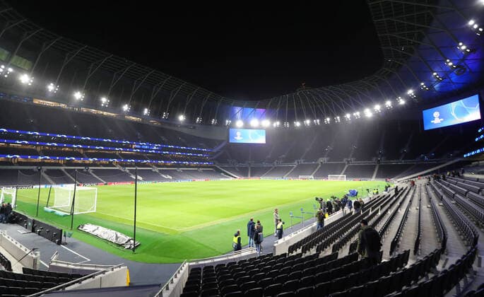 Stadium view Tottenham Football Champions League London, 18 02 2020, Tottenham Hotspur Stadium, Champions League , The day before the round of sixteen match Tottenham Hotspur vs RB Leipzig , In the picture stadium view ,