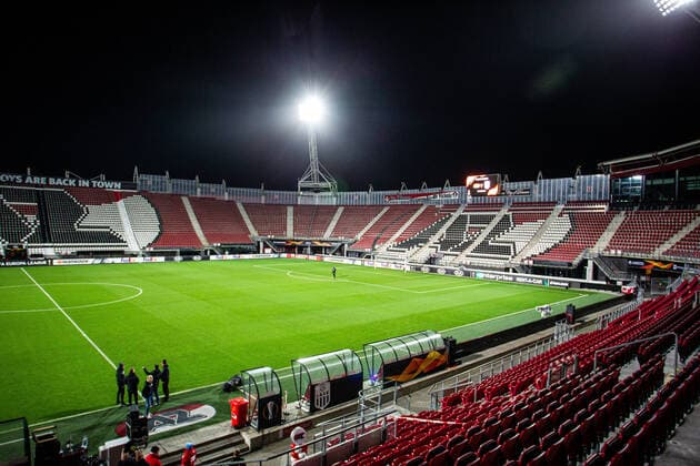SOCCER - EL, Alkmaar vs LASK ALKMAAR,NETHERLANDS,19.FEB.20 - SOCCER - UEFA Europa League, round of 32, AZ Alkmaar vs Linzer ASK, preview, training LASK. Image shows an overview of the stadium of Alkmaar. GEPAxpictures xManfredxBinder