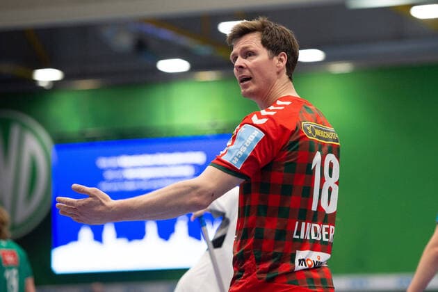 Lübbecke, Germany 20 02 2020 1 Handball Bundesliga 2019 2020 GWD Minden vs. Füchse Berlin Hans Lindberg Berlin Lübbecke North Rhine-Westphalia Germany Kreissporthalle