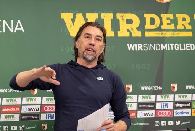 Martin Schmidt Coach FC Augsburg , Press conference, FC Augsburg, Press conference before the match against Bayer Leverkusen