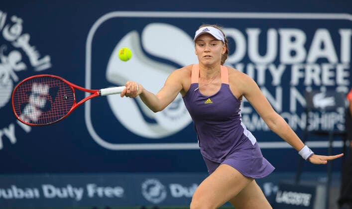 Elena Rybakina KAZ Tennis Dubai Tennis Championships 2020 WTA Dubai Duty Free Tennis Stadium Dubai United Arab Emirates 21 February 2020 Copyright: xJuergenxHasenkopfx