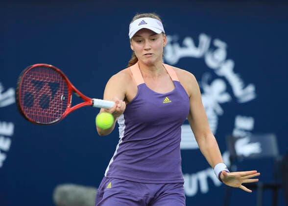 Elena Rybakina KAZ Tennis Dubai Tennis Championships 2020 WTA Dubai Duty Free Tennis Stadium Dubai United Arab Emirates 21 February 2020 Copyright: xJuergenxHasenkopfx