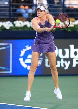 Elena Rybakina KAZ Tennis Dubai Tennis Championships 2020 WTA Dubai Duty Free Tennis Stadium Dubai United Arab Emirates 21 February 2020 Copyright: xJuergenxHasenkopfx