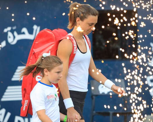 Petra Martic enters the Centre Court Tennis Dubai Tennis Championships 2020 WTA Dubai Duty Free Tennis Stadium Dubai United Arab Emirates 21 February 2020 Copyright: xJuergenxHasenkopfx