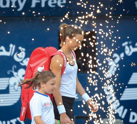 Petra Martic enters the Centre Court Tennis Dubai Tennis Championships 2020 WTA Dubai Duty Free Tennis Stadium Dubai United Arab Emirates 21 February 2020 Copyright: xJuergenxHasenkopfx