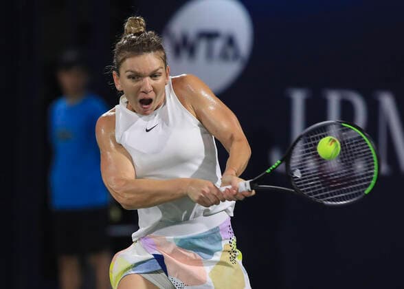 Simona Halep ROU Tennis Dubai Tennis Championships 2020 WTA Dubai Duty Free Tennis Stadium Dubai United Arab Emirates 21 February 2020 Copyright: xJuergenxHasenkopfx