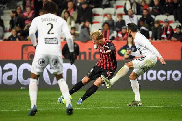 09 KASPER DOLBERG (NICE) - BUT FOOTBALL : Nice vs Brest - Ligue 1 Conforama - 21 02 2020 FEP Panoramic 