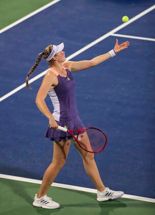 Elena Rybakina KAZ Tennis Dubai Tennis Championships 2020 WTA Dubai Duty Free Tennis Stadium Dubai United Arab Emirates 22 February 2020 Copyright: xJuergenxHasenkopfx