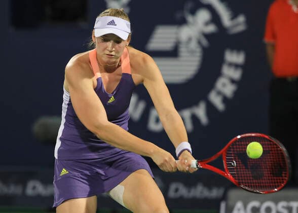 Elena Rybakina KAZ Tennis Dubai Tennis Championships 2020 WTA Dubai Duty Free Tennis Stadium Dubai United Arab Emirates 22 February 2020 Copyright: xJuergenxHasenkopfx