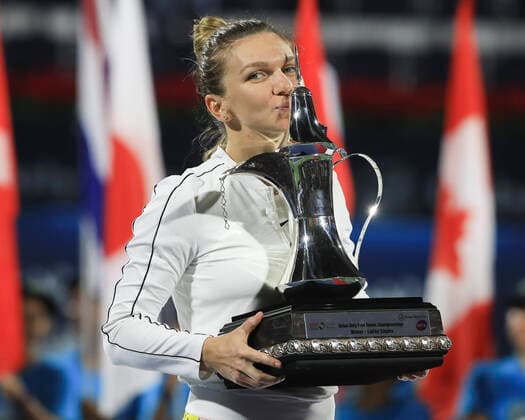 Simona Halep with the cup, award ceremony, presentation Tennis Dubai Tennis Championships 2020 WTA Dubai Duty Free Tennis Stadium Dubai United Arab Emirates 22 February 2020 Copyright: xJuergenxHasenkopfx