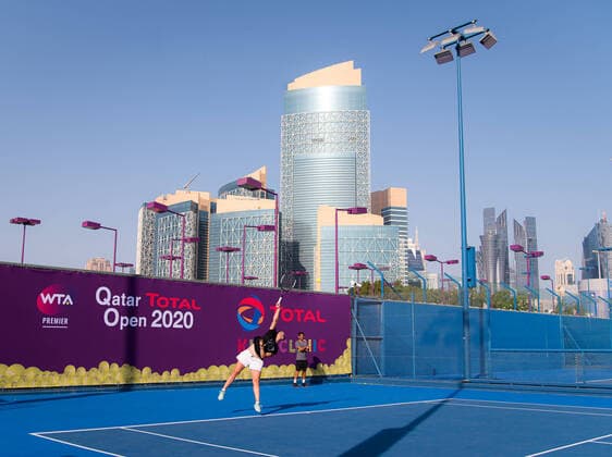 February 22, 2020, Doha, QATAR: Ons Jabeur of Tunisia during practice at the 2020 Qatar Total Open WTA, Tennis Damen Premier 5 tennis tournament 2020 Qatar Total Open, Tennis, Doha, Qatar, Feb 22 - ZUMAa181 20200222_zaa_a181_095 Copyright: xRobxPrangex