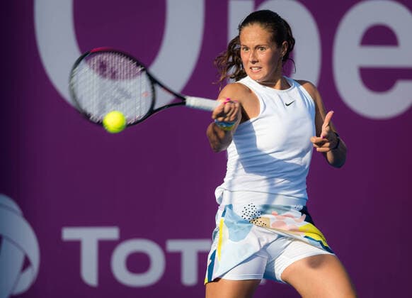February 22, 2020, Doha, QATAR: Daria Kasatkina of Russia in action during qualifications at the 2020 Qatar Total Open WTA, Tennis Damen Premier 5 tennis tournament 2020 Qatar Total Open, Tennis, Doha, Qatar, Feb 22 - ZUMAa181 20200222_zaa_a181_127 Copyright: xRobxPrangex