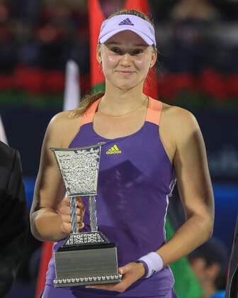 Finalist Elena Rybakina KAZ with the cup, trophy, award ceremony, presentation Tennis Dubai Tennis Championships 2020 WTA Dubai Duty Free Tennis Stadium Dubai United Arab Emirates 22 February 2020 Copyright: xJuergenxHasenkopfx