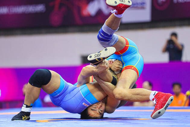 2020 Bilder des Jahres, Sport 02 Februar Sport Themen der Woche KW08 Wrestling Asian Championships Daniyar KAISANOV (KAZ) df. Daichi TAKATANI (JPN) *** Wrestling Asian Championships Daniyar KAISANOV KAZ df Daichi TAKATANI JPN
