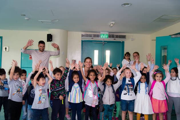 February 23, 2020, Doha, QATAR: Julia Goerges of Germany visits the German International School ahead of the 2020 Qatar Total Open WTA, Tennis Damen Premier 5 tennis tournament 2020 Qatar Total Open, Tennis, Doha, Qatar, Feb 23 - ZUMAa181 20200223_zaa_a181_001 Copyright: xRobxPrangex