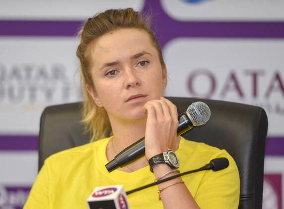 (200223) -- DOHA, Feb. 23, 2020 (Xinhua) -- Elina Svitolina of Ukraine attends a press conference, PK, Pressekonferenz prior to the 2020 WTA, Tennis Damen Qatar Open tennis tournament in Doha, Qatar, Feb. 23, 2020. (Photo by Nikku Xinhua) (SP)QATAR-DOHA-TENNIS-WTA QATAR OPEN 