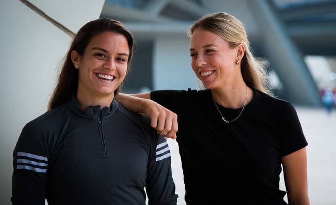 February 23, 2020, Doha, QATAR: Maria Sakkari of Greece & Anett Kontaveit of Estonia visit the Qatar National Museum ahead of the 2020 Qatar Total Open WTA, Tennis Damen Premier 5 tennis tournament 2020 Qatar Total Open, Tennis, Doha, Qatar, Feb 23 - ZUMAa181 20200223_zaa_a181_034 Copyright: xRobxPrangex