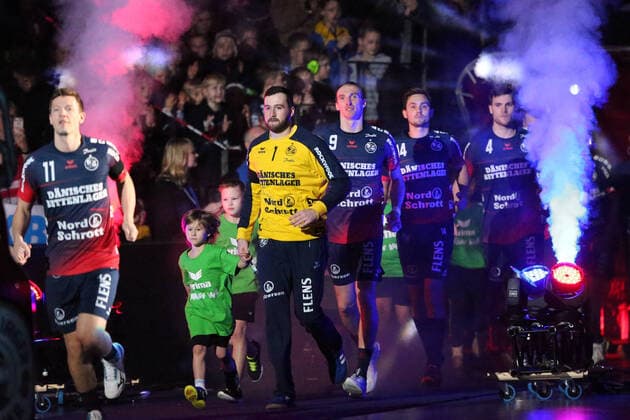 SG Flensburg Handewitt vs. HSG Wetzlar, LIQUI MOLY Handball Bundesliga, 23 02 20 Flensburg Entry of the SG Copyright: xBEAUTIFULxSPORTS MarioxM.xKobergx