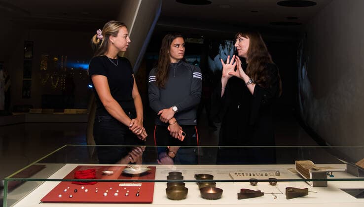 February 23, 2020, Doha, QATAR: Maria Sakkari of Greece & Anett Kontaveit of Estonia visit the Qatar National Museum ahead of the 2020 Qatar Total Open WTA, Tennis Damen Premier 5 tennis tournament 2020 Qatar Total Open, Tennis, Doha, Qatar, Feb 23 - ZUMAa181 20200223_zaa_a181_038 Copyright: xRobxPrangex