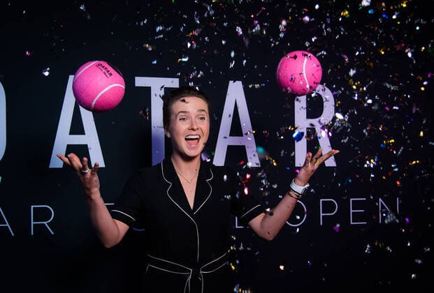 February 23, 2020, Doha, QATAR: Elina Svitolina of the Ukraine in the photo booth ahead of the players party of the 2020 Qatar Total Open WTA, Tennis Damen Premier 5 tennis tournament 2020 Qatar Total Open, Tennis, Doha, Qatar, Feb 23 - ZUMAa181 20200223_zaa_a181_043 Copyright: xRobxPrangex