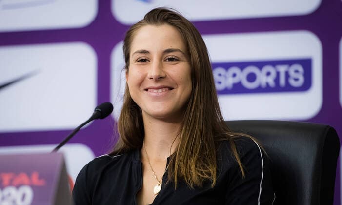 February 23, 2020, Doha, QATAR: Belinda Bencic of Switzerland talks to the media during All Access Hour at the 2020 Qatar Total Open WTA, Tennis Damen Premier 5 tennis tournament 2020 Qatar Total Open, Tennis, Doha, Qatar, Feb 23 - ZUMAa181 20200223_zaa_a181_127 Copyright: xRobxPrangex