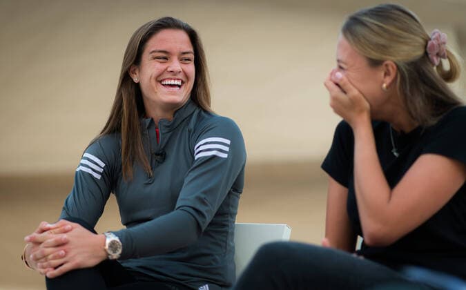 February 23, 2020, Doha, QATAR: Maria Sakkari of Greece & Anett Kontaveit of Estonia visit the Qatar National Museum ahead of the 2020 Qatar Total Open WTA, Tennis Damen Premier 5 tennis tournament 2020 Qatar Total Open, Tennis, Doha, Qatar, Feb 23 - ZUMAa181 20200223_zaa_a181_147 Copyright: xRobxPrangex