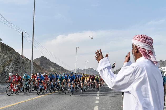 Photo LaPresse - Fabio Ferrari February 24, 2020 Dubai (United Arab Emirates) Cycling UAE Tour 2020 - Dubai Municipality Stage 2 - From Hatta to Hatta Dam - 104,39 miles In the pic:during the race.  Copyright: xLaPresse xFabioxFerrarix